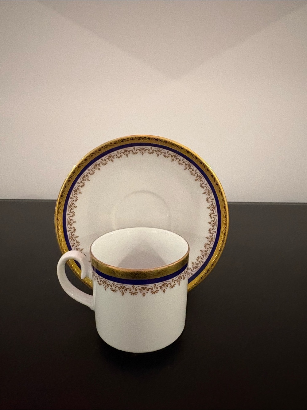 Tirschenreuth Porcelain
Demitasse Cup & Saucer
Bavaria Germany cobalt blue gold - Picture 3 of 10